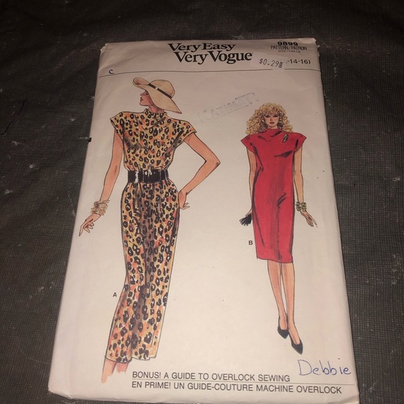 Vintage Very Easy Vogue 9896 size 14-16 stylish dress pattern . I love vogue. - Picture 1 of 5